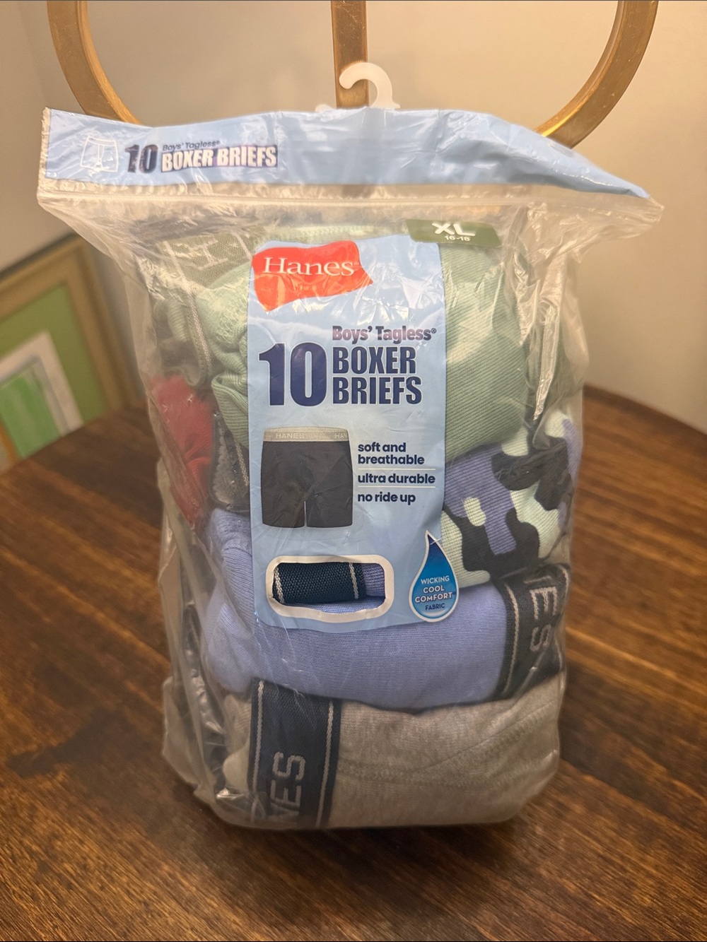 Hanes Boys' 10-Pack Boxer Briefs – XL